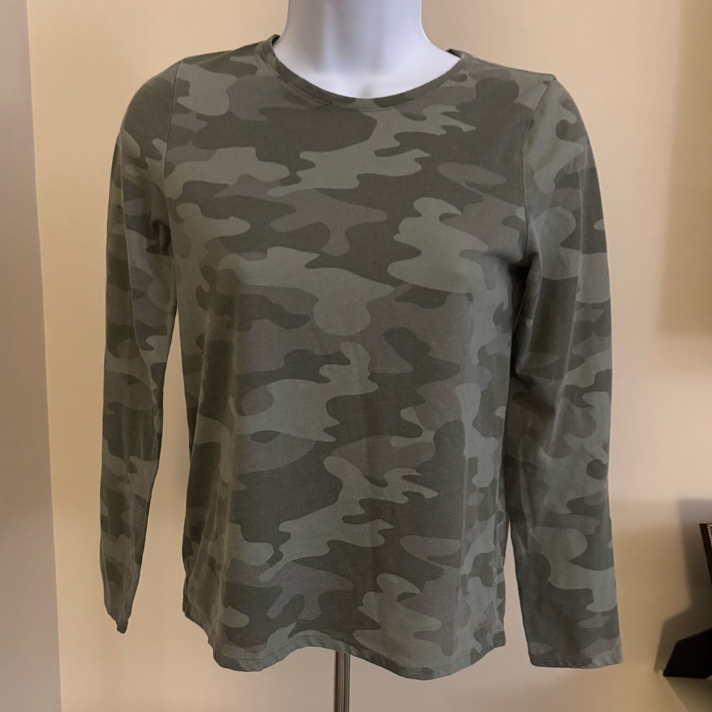 SO Green Camouflage Long Sleeve Top